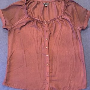 Gap Plum Button Up Casual Dress Shirt, Size Small